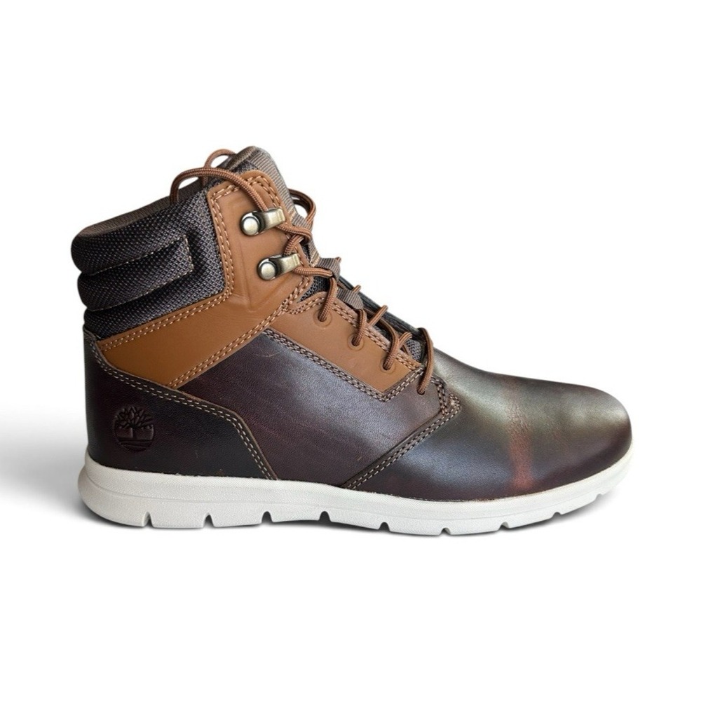 Timberland Graydon Sneaker Boot Dark Brown Full Grain Leather Men's Size 7.5